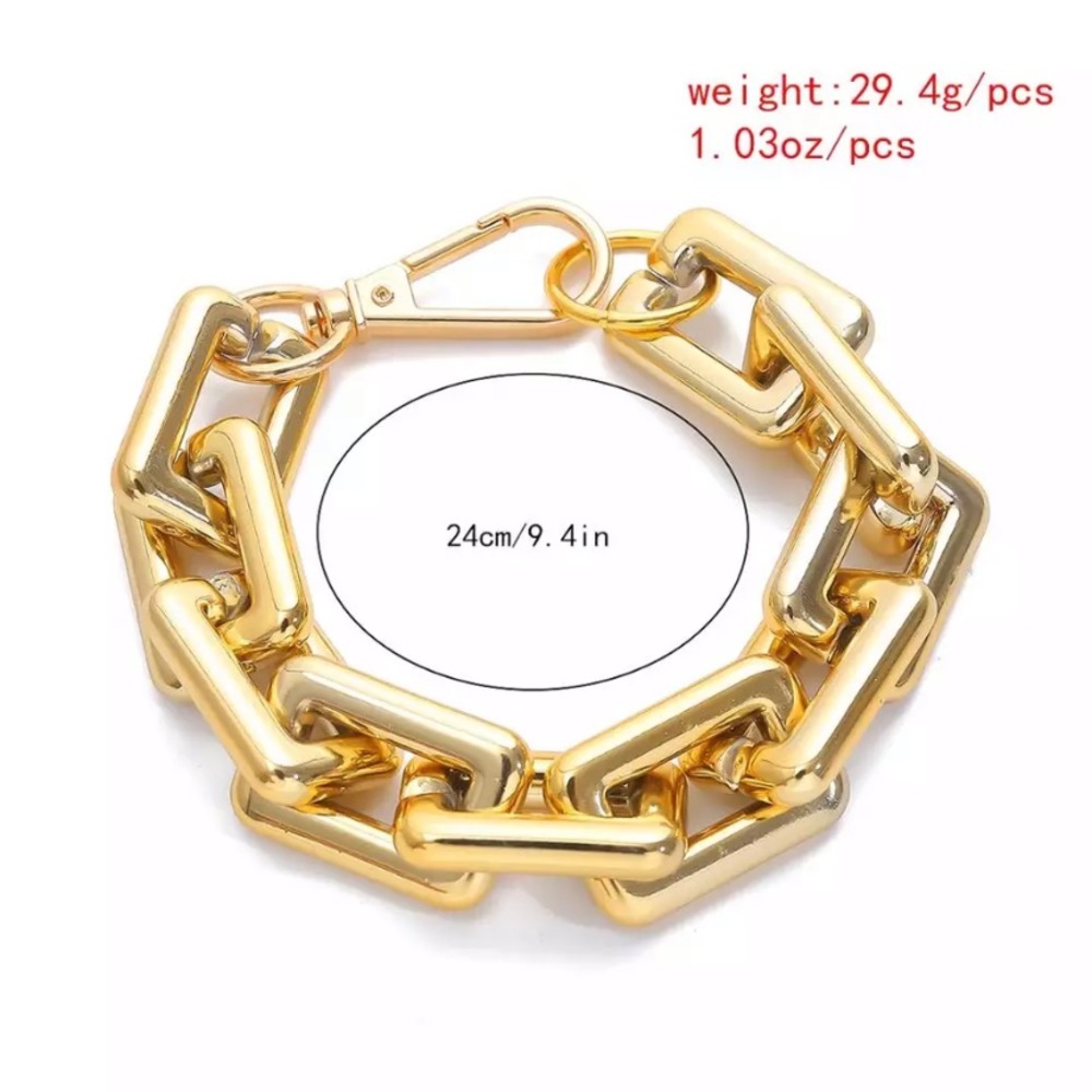 NEW 18k Gold Plated Exaggerated Punk Bracelet - Picture 6 of 6